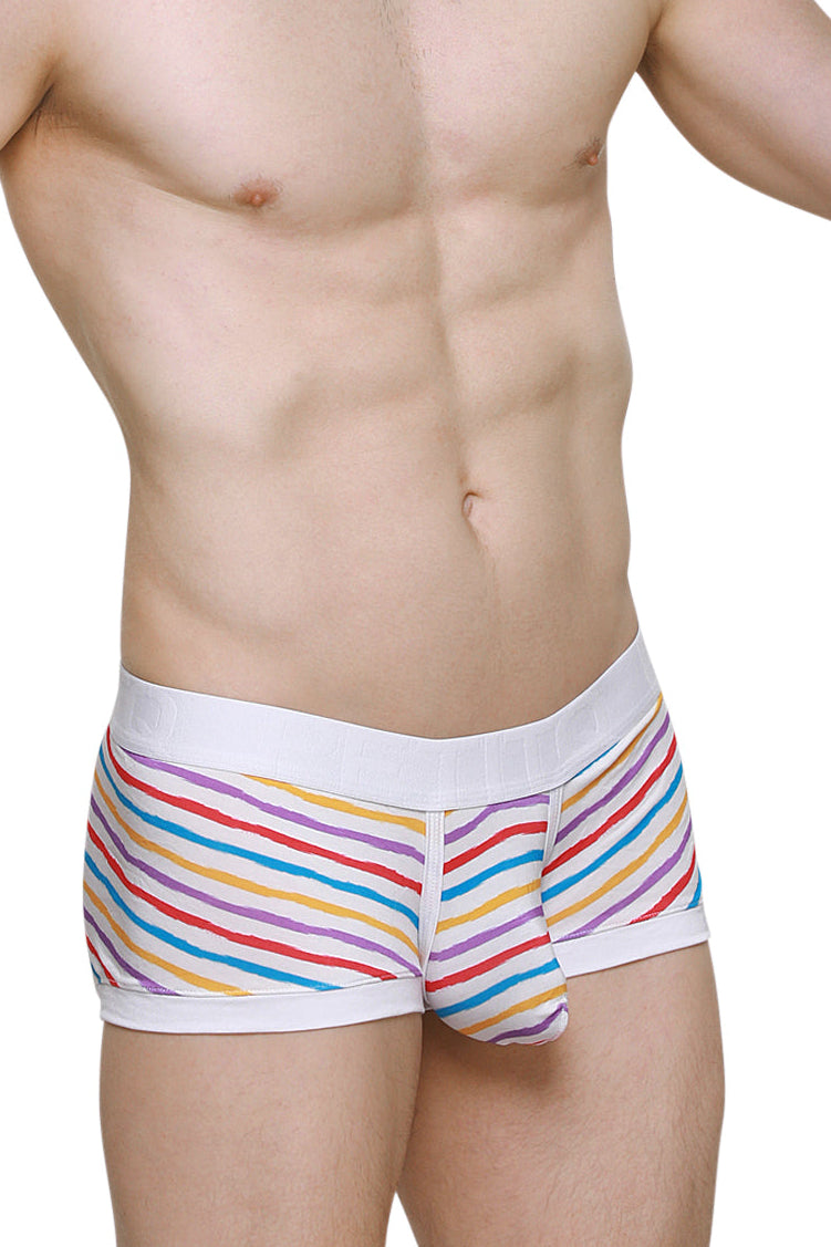 PetitQ Men's Boxer Brief Chill Candy Stripes Full Coverage