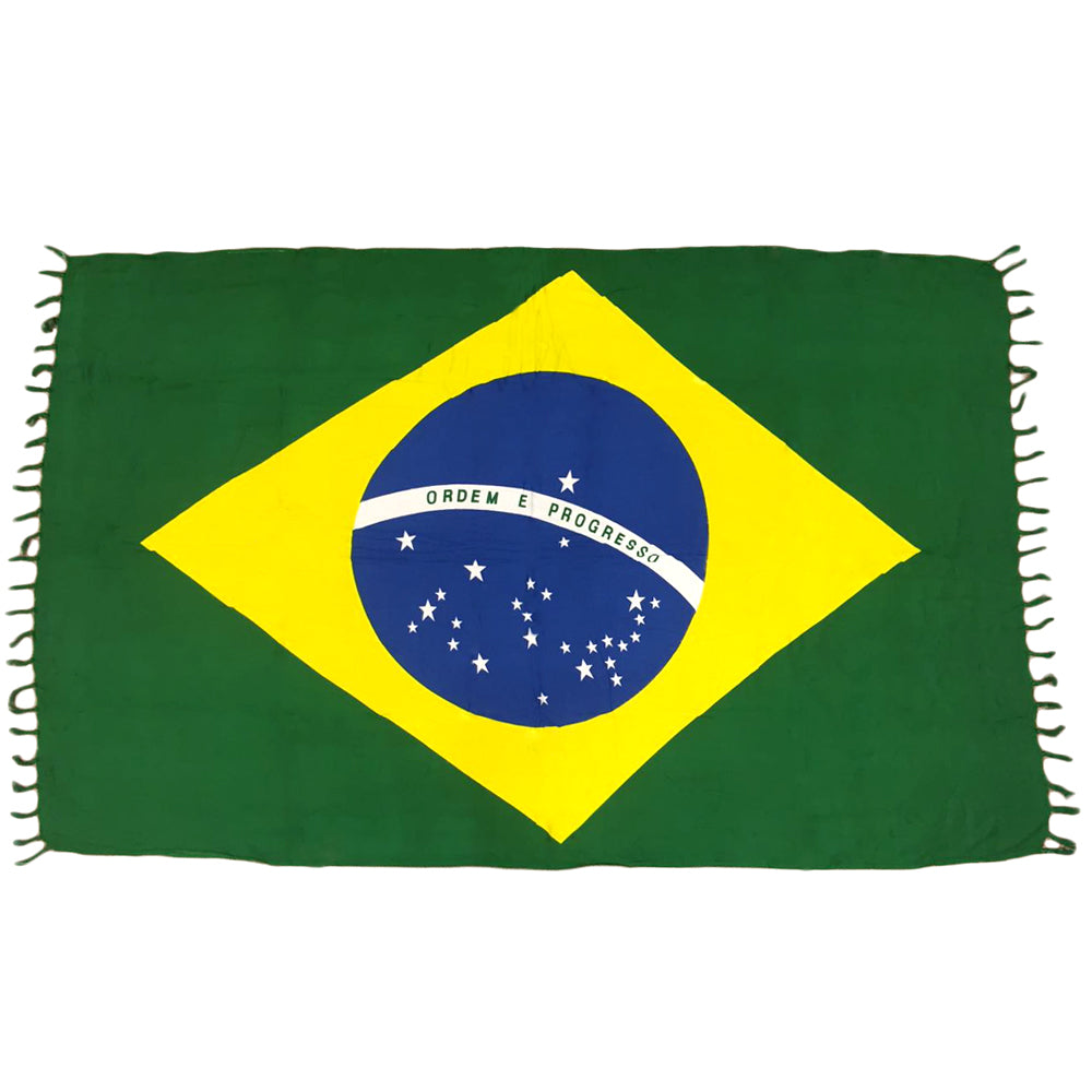 CA-RIO-CA BRAZILIAN FLAG CANGA - Green, Yellow, Blue And White - Brazilian Beach Towel (Sarong/Pareo)