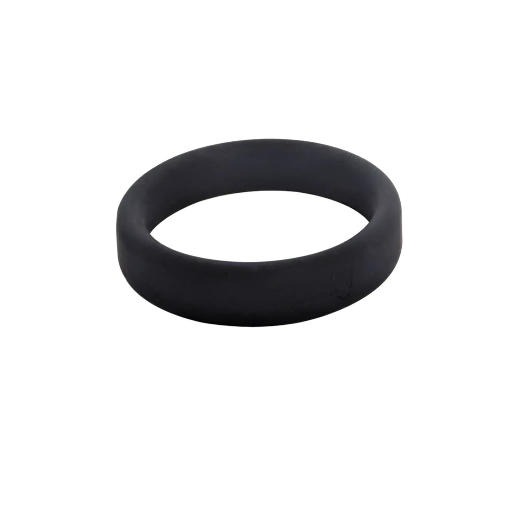 Brutus brutus flat slick cock ring 55mm made of black silicone with a smooth matte finish for comfortable wear
