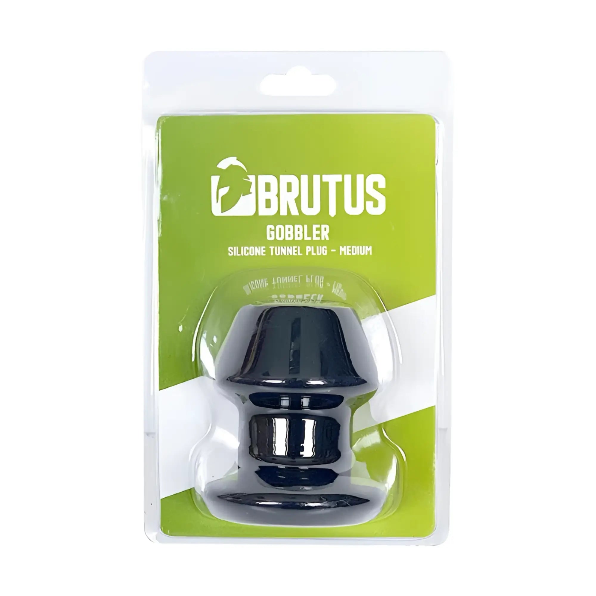 Black brutus gobbler silicone tunnel plug medium size made of silicone for ear stretching and body modification
