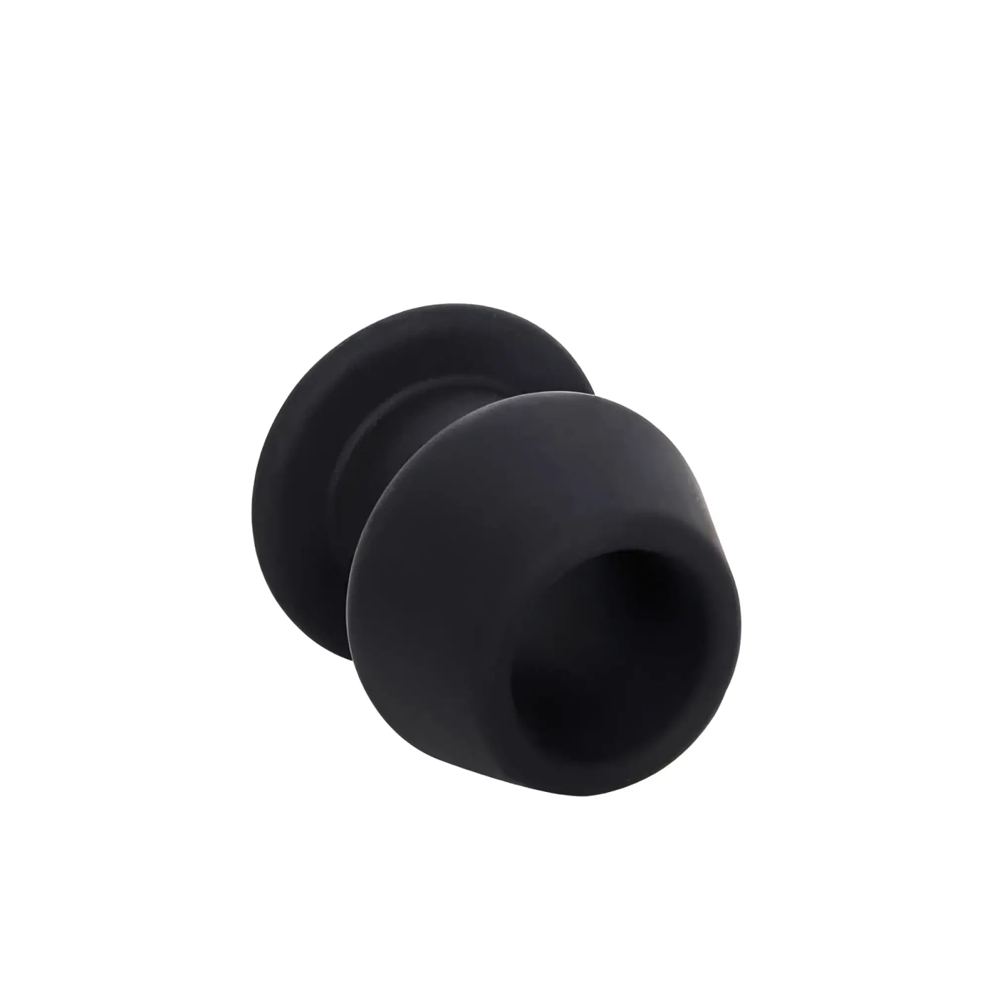 Black silicone butt plug brutus brutus gobbler tunnel plug with rounded tapered design and smooth surface