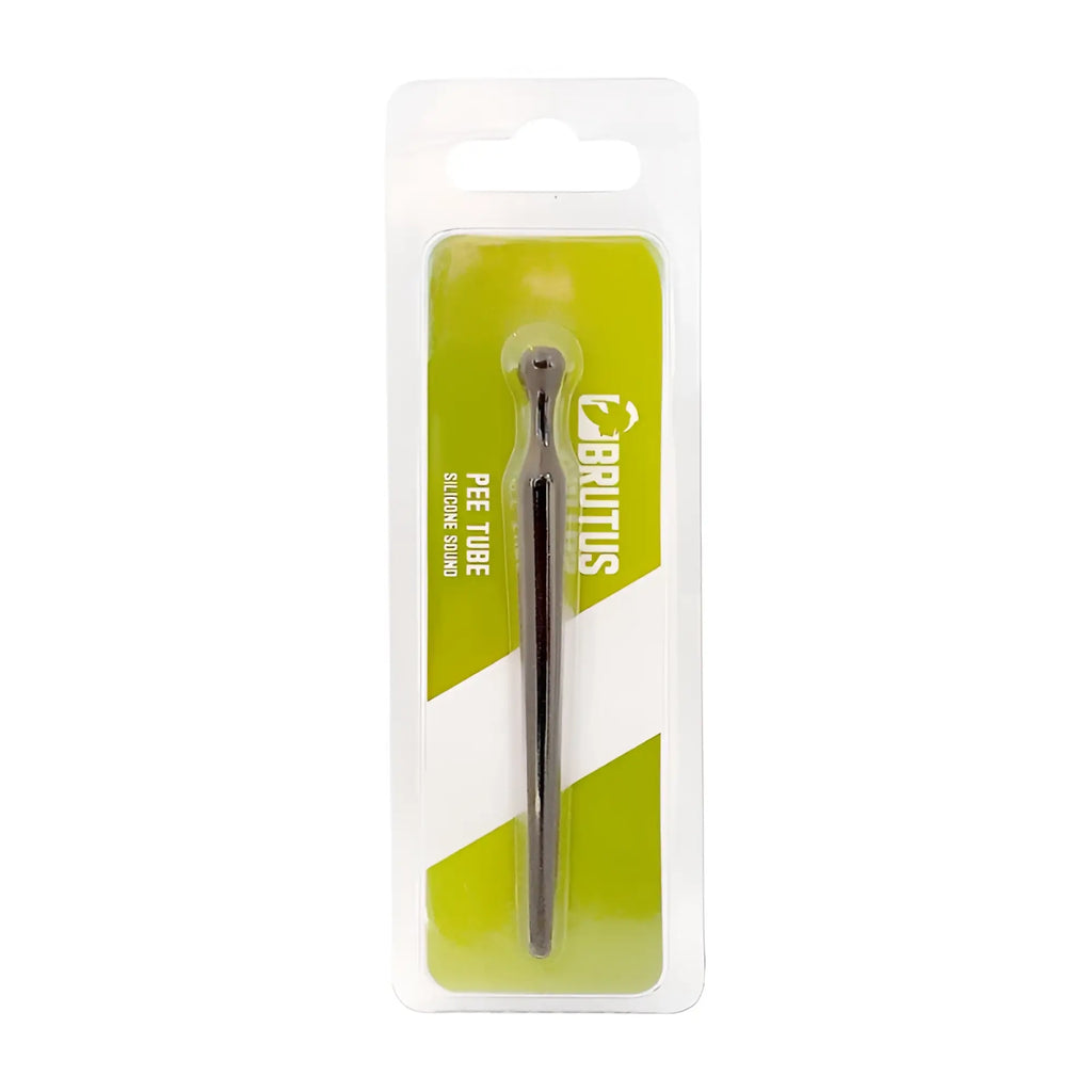 Brutus pee hole sound plug sleek metallic black silicone tube with rounded tip and slender handle