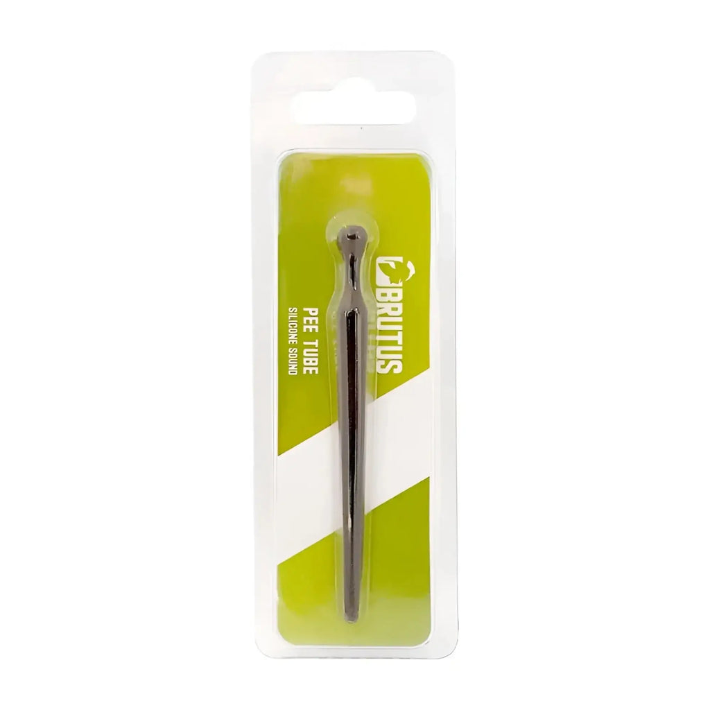 Brutus pee hole sound plug sleek metallic black silicone tube with rounded tip and slender handle