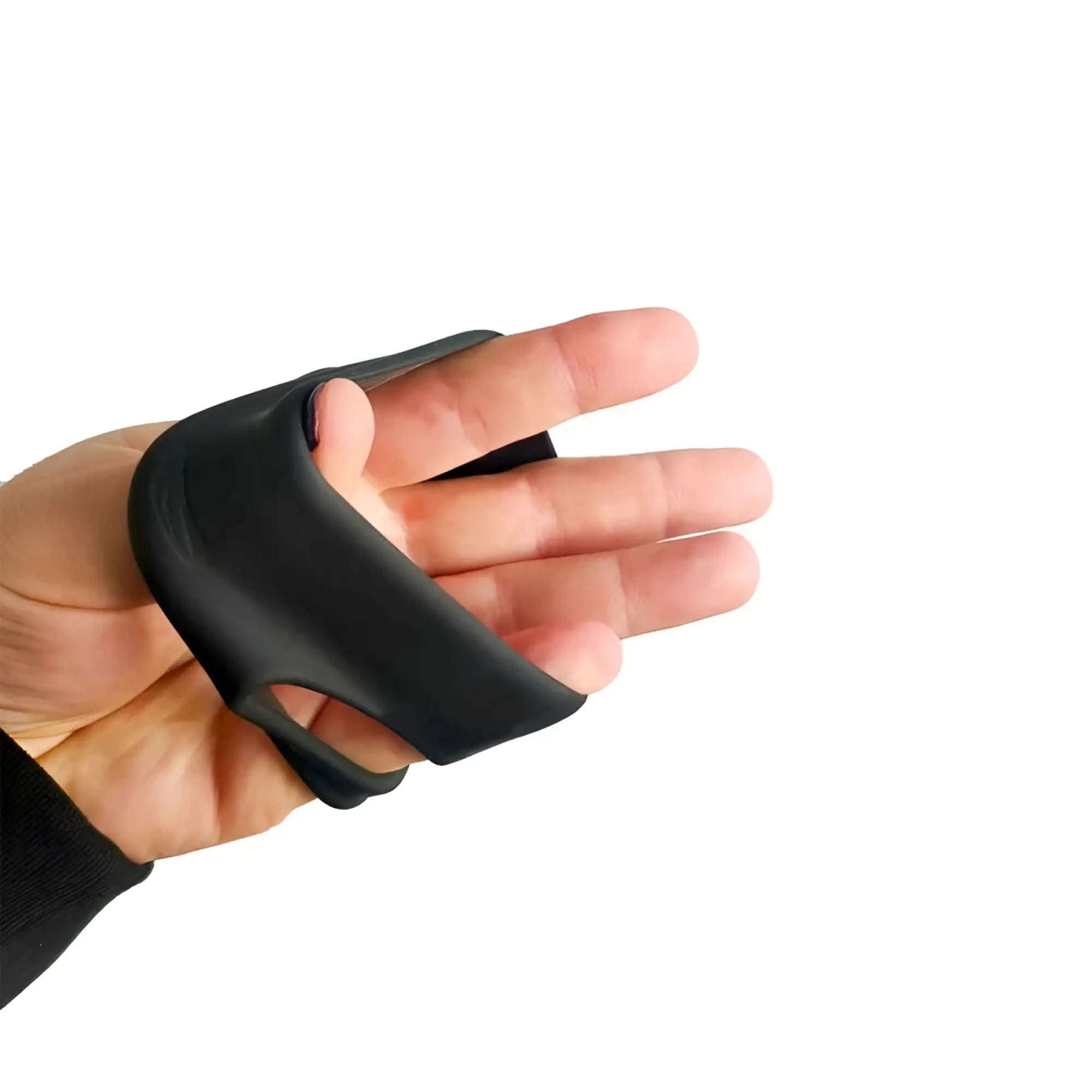 Black silicone grip glove for hand strength training by Brutus designed for the Brutus Shaft Hugger Hypersoft Cocksling