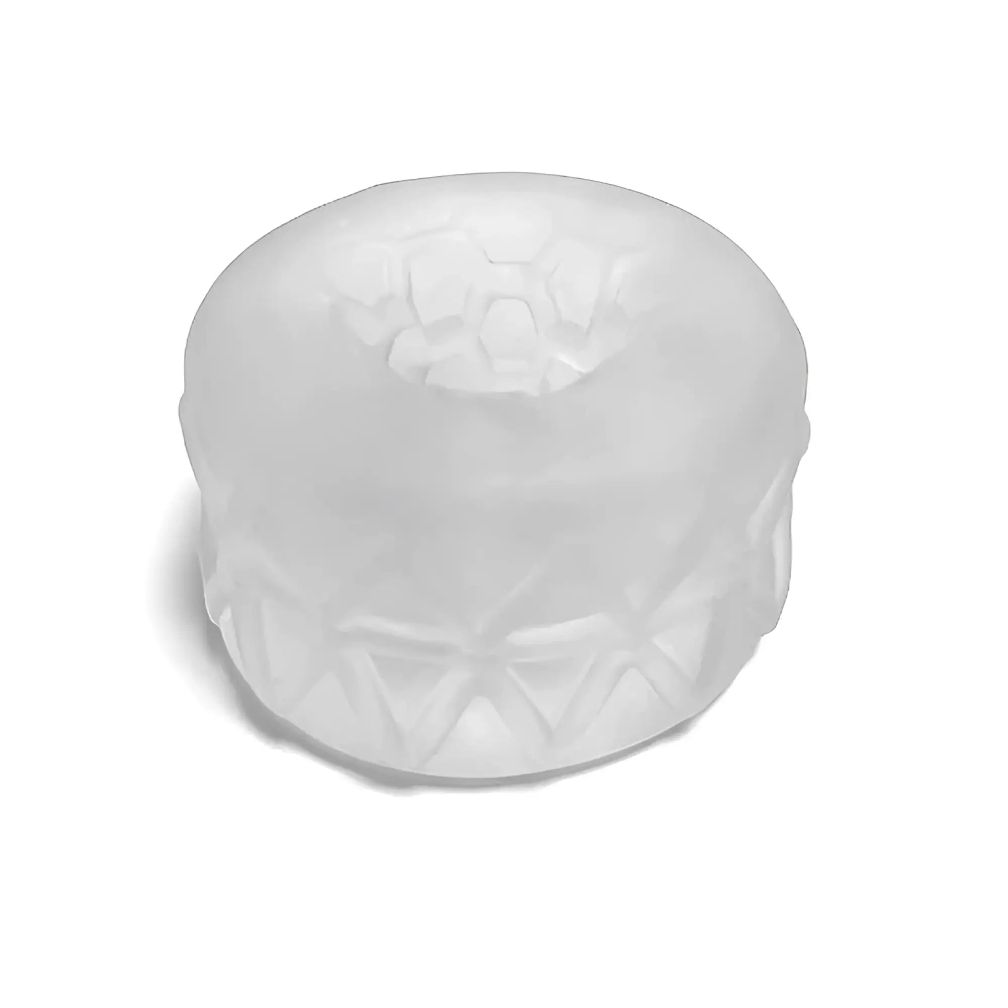 Translucent white silicone ballstretcher ring with geometric embossed patterns brutus silasoft ice