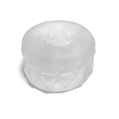Translucent white silicone ballstretcher ring with geometric embossed patterns brutus silasoft ice