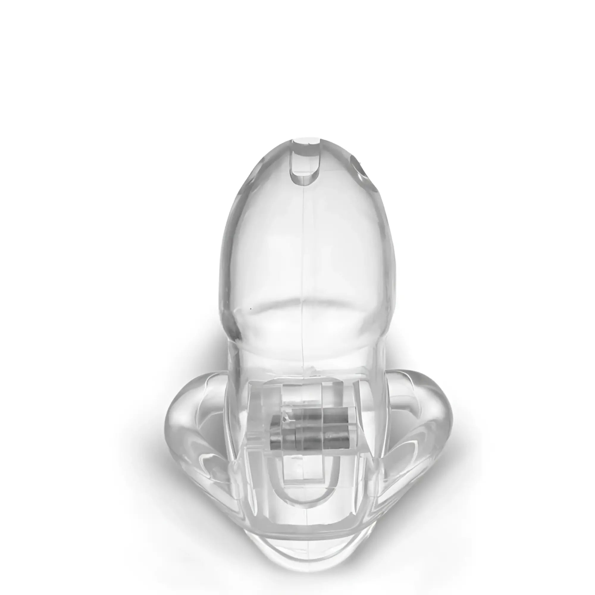 Brutus brutus stealth chastity cage clear transparent plastic device with clear molded design and central metallic component
