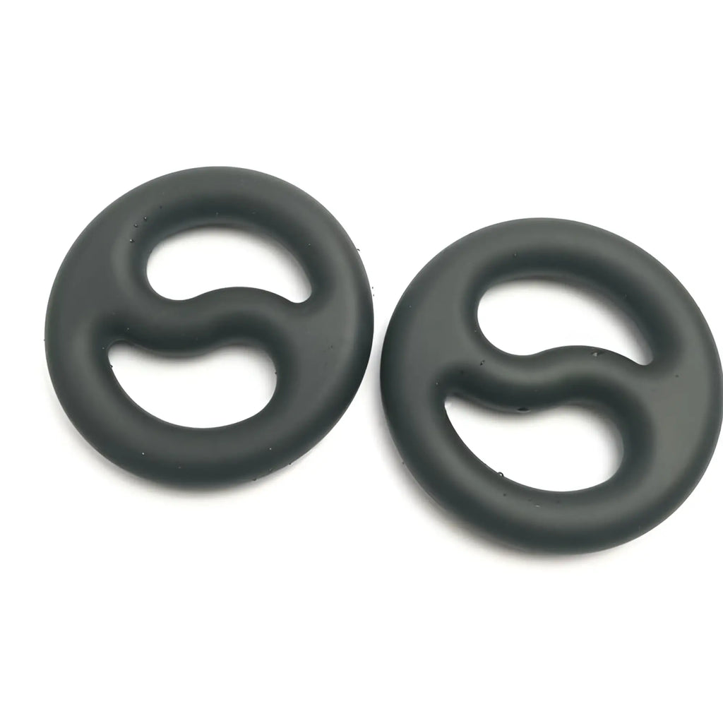 Black silicone s-shaped rings of brutus yin yang silicone cock and ball duo ring for secure fit and comfort
