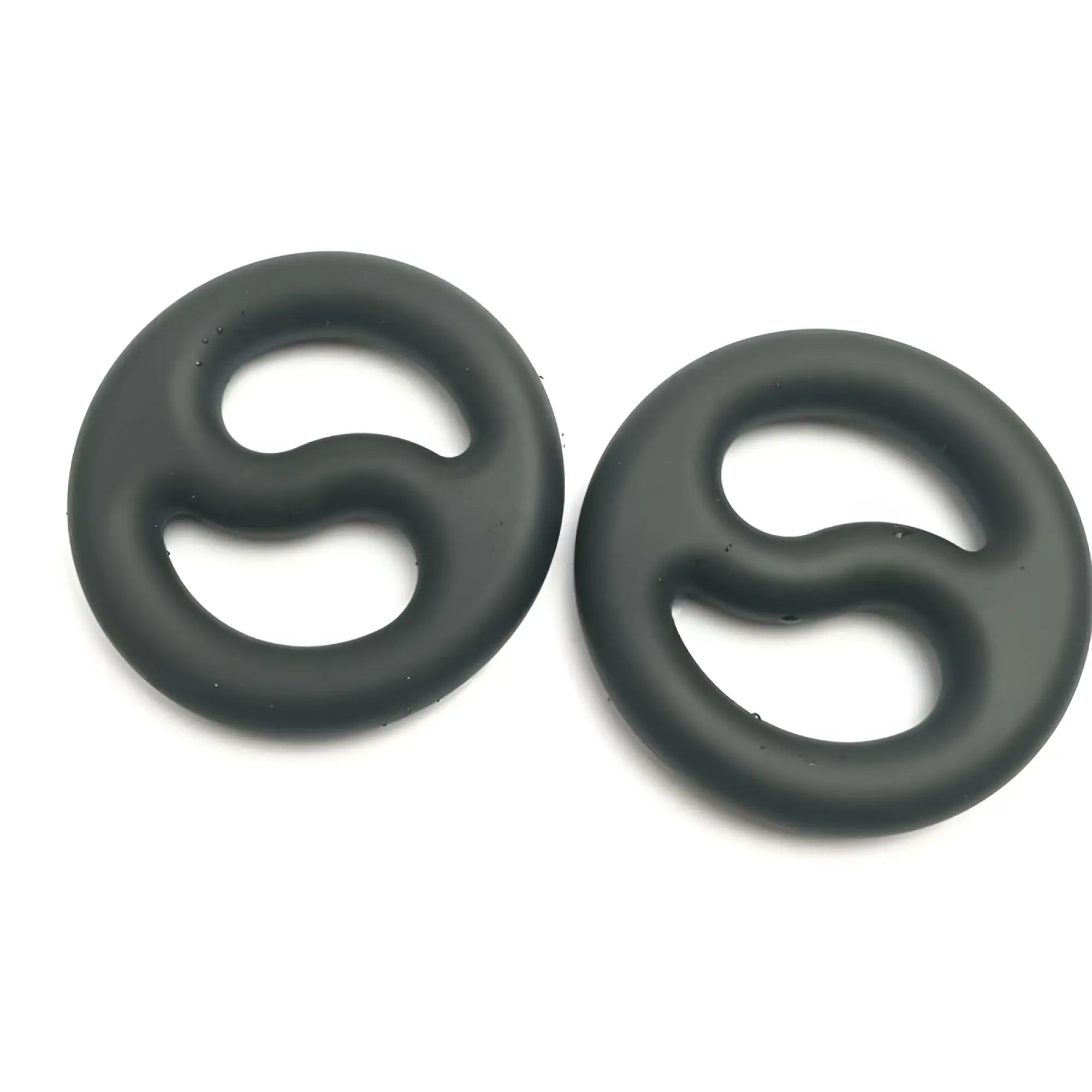 Black silicone s-shaped rings of brutus yin yang silicone cock and ball duo ring for secure fit and comfort