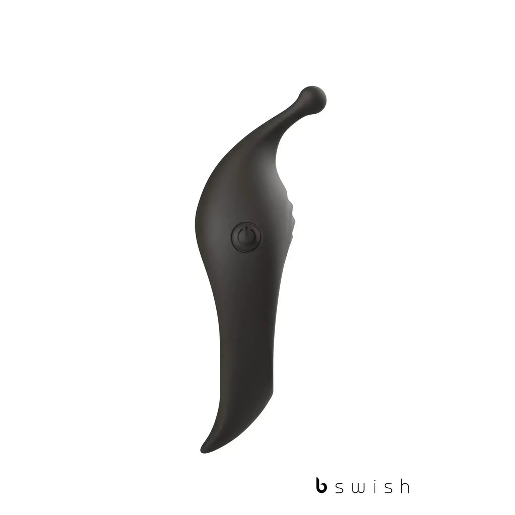 Black silicone wand with power button and rounded tip bswish bcharmed rhythm infinite deluxe black model