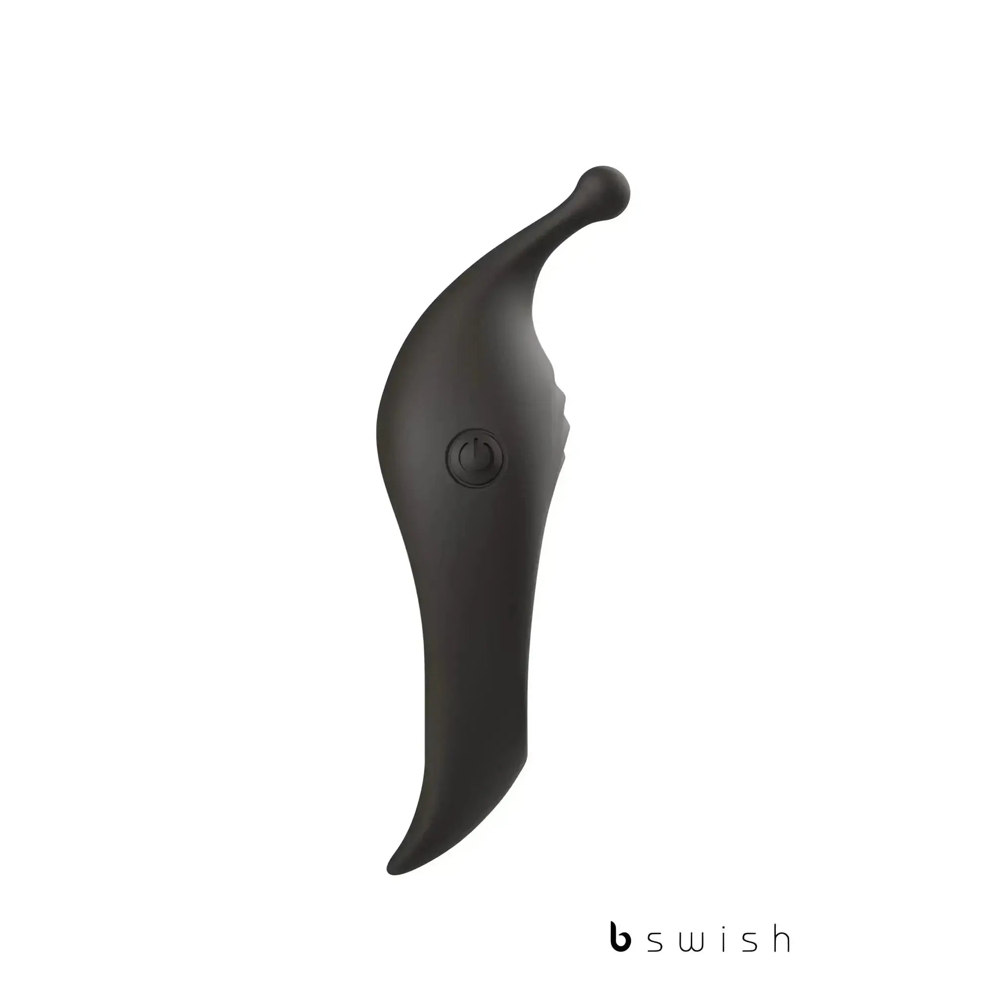 Black silicone wand with power button and rounded tip bswish bcharmed rhythm infinite deluxe black model