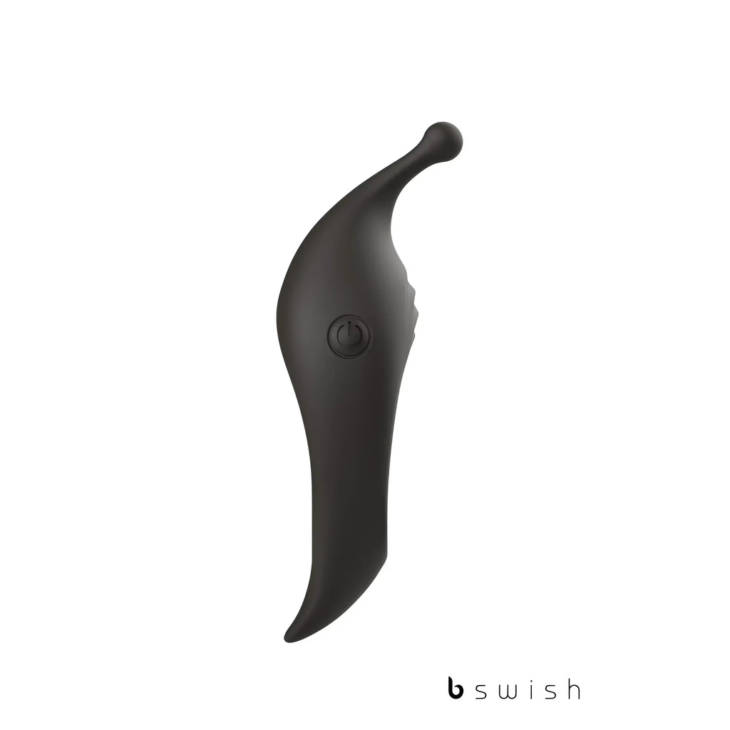 Black silicone wand with power button and rounded tip bswish bcharmed rhythm infinite deluxe black model