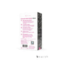 Back of bswish bcharmed rhythm infinite deluxe black adult toy box showing 100 percent silicone 15 vibration modes