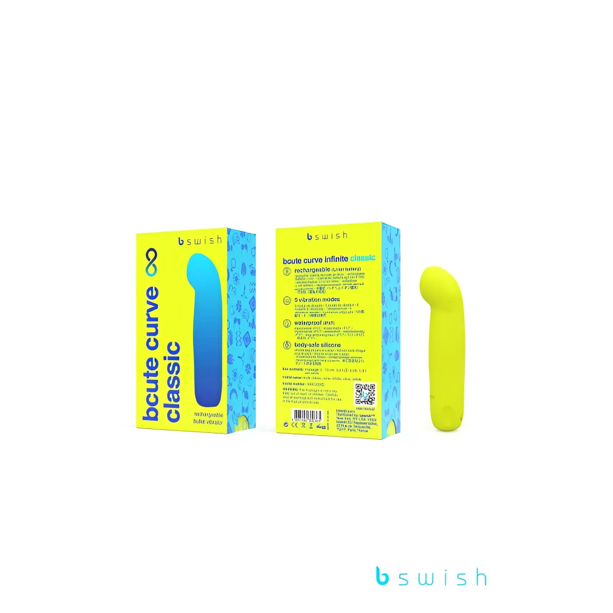 Bswish Bcute Curve Infinite Classic Citrus Yellow vibrant lime green body-safe silicone rechargeable bullet vibrator
