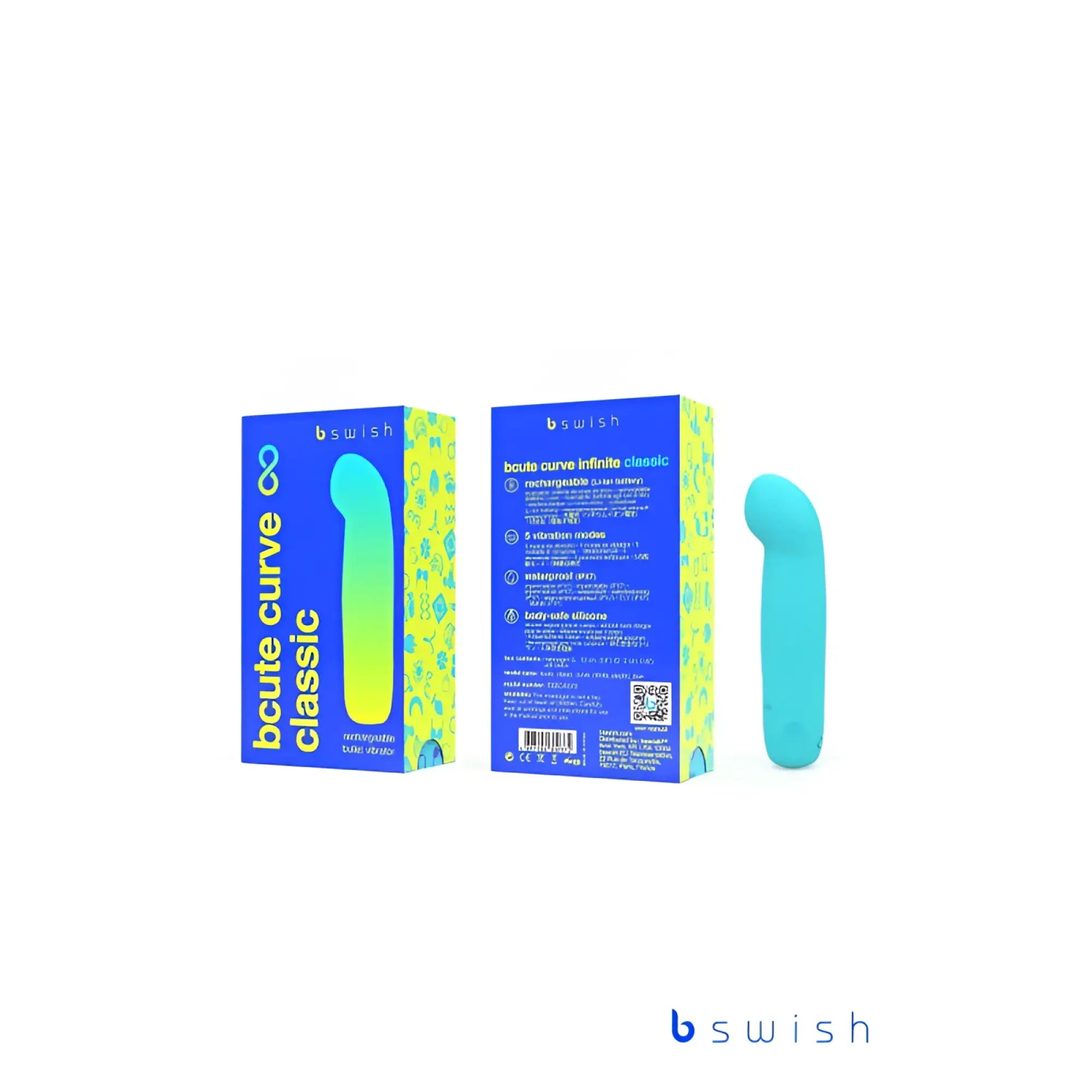 Bswish Bcute Curve Infinite Classic electric blue sleek teal silicone vibrato with smooth curved design