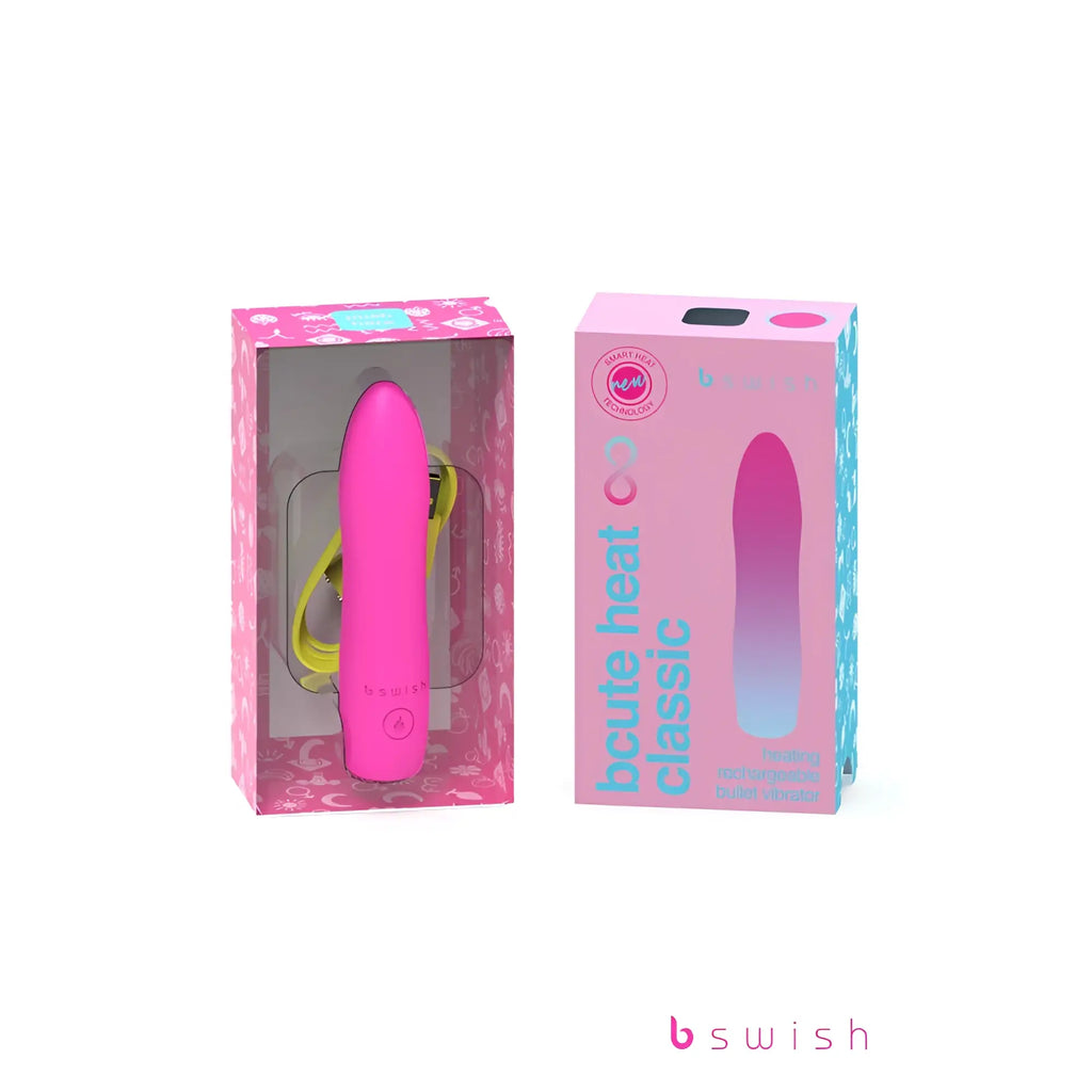 Bswish bcute infinite heat classic sunset pink silicone vibratory device with pink gradient in branded box