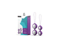 Bswish bfit classic purple love balls silicone egg shaped beads in purple and white with attached strings in a branded box