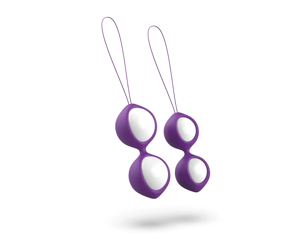 Bswish bfit classic purple love balls purple and white silicone egg-shaped beads with strings for fitness and wellness use
