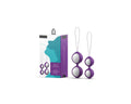 Bswish bfit classic purple love balls silicone egg shaped beads in purple and white with attached strings in a branded box