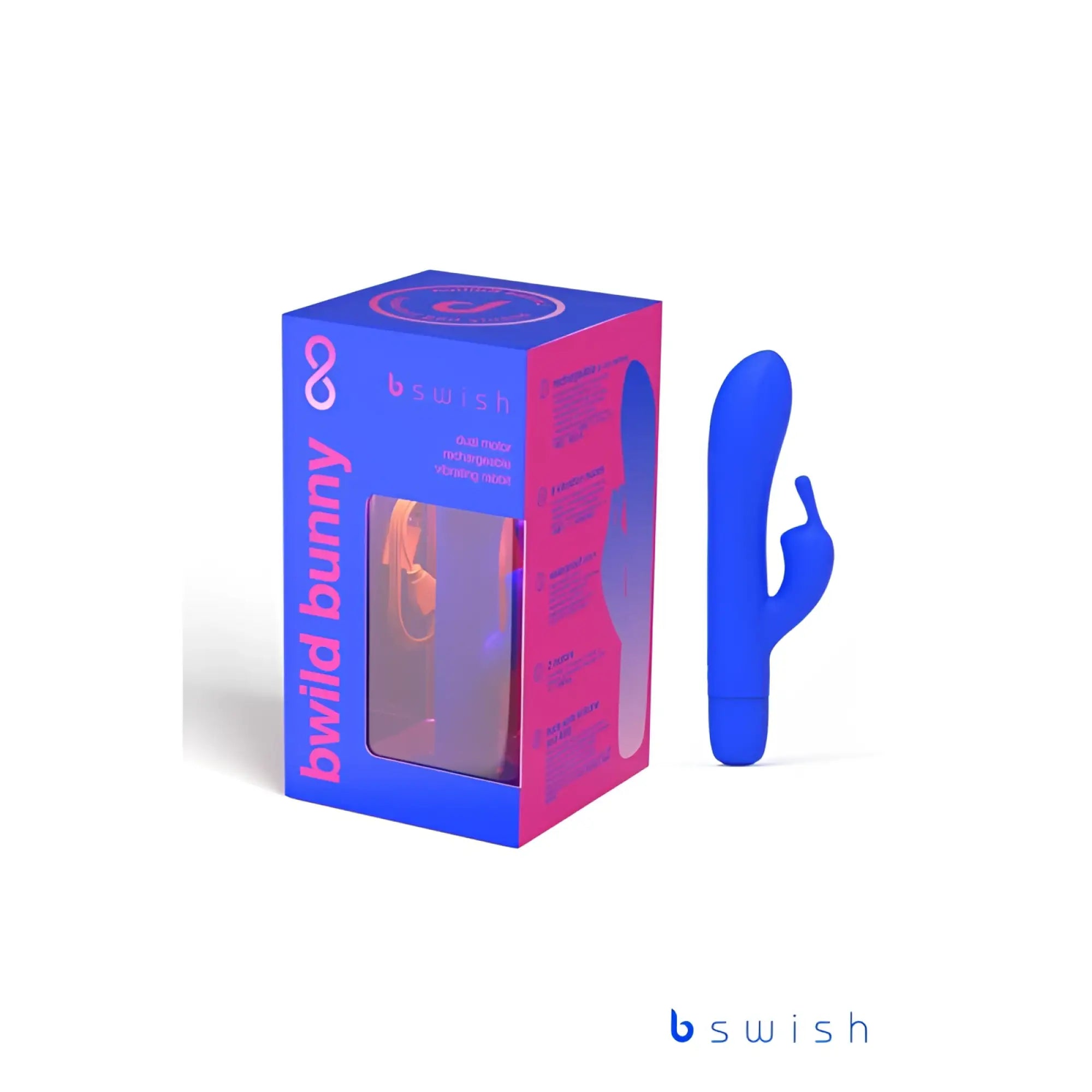 Bswish bwild bunny classic infinite limited edition pacific blue vibrator with smooth ergonomic design and soft-touch silicone