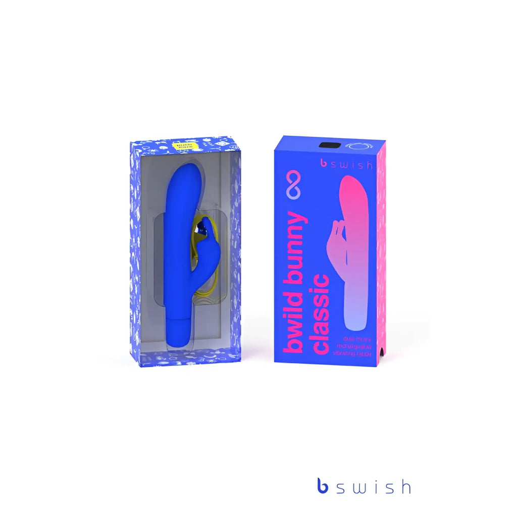 Blue plastic bswish bwild bunny classic infinite pacific blue vibrator in packaging for personal pleasure use