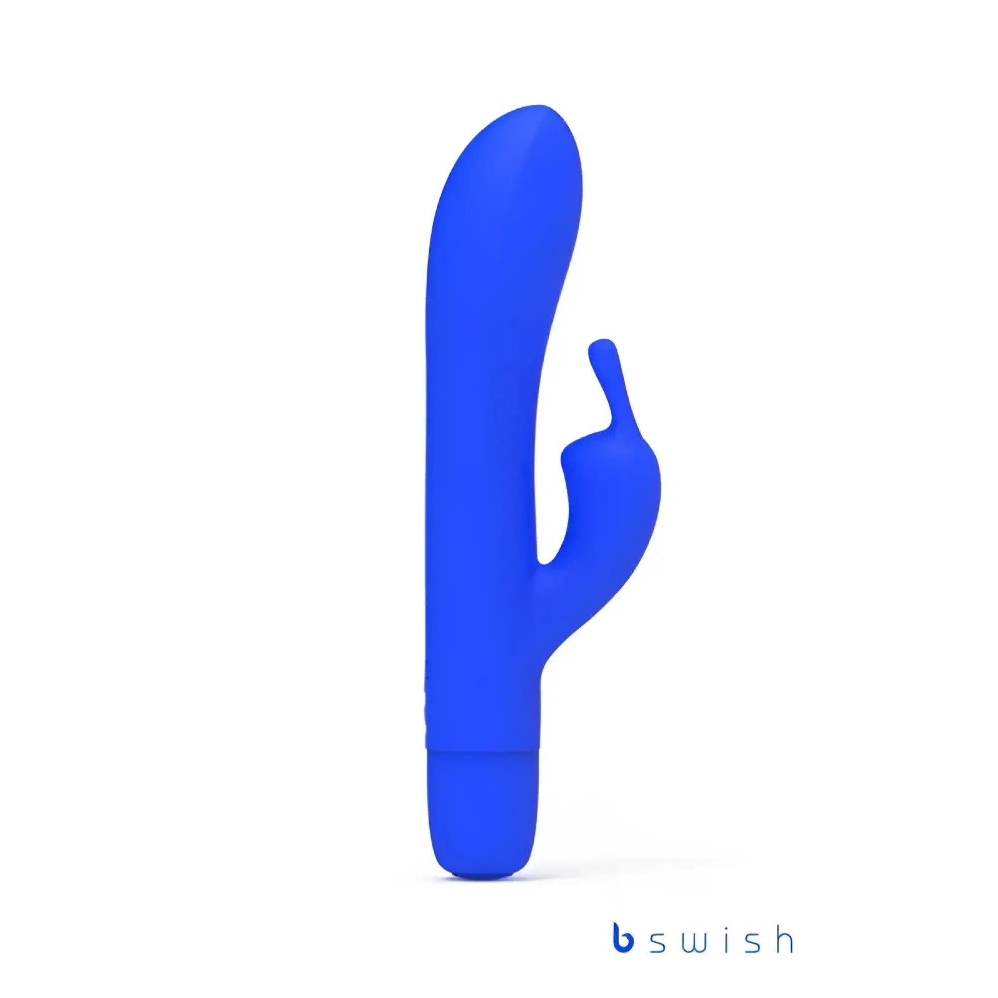 Bswish bwild bunny classic infinite pacific blue blue silicone rabbit vibrator with smooth glossy finish and curved design