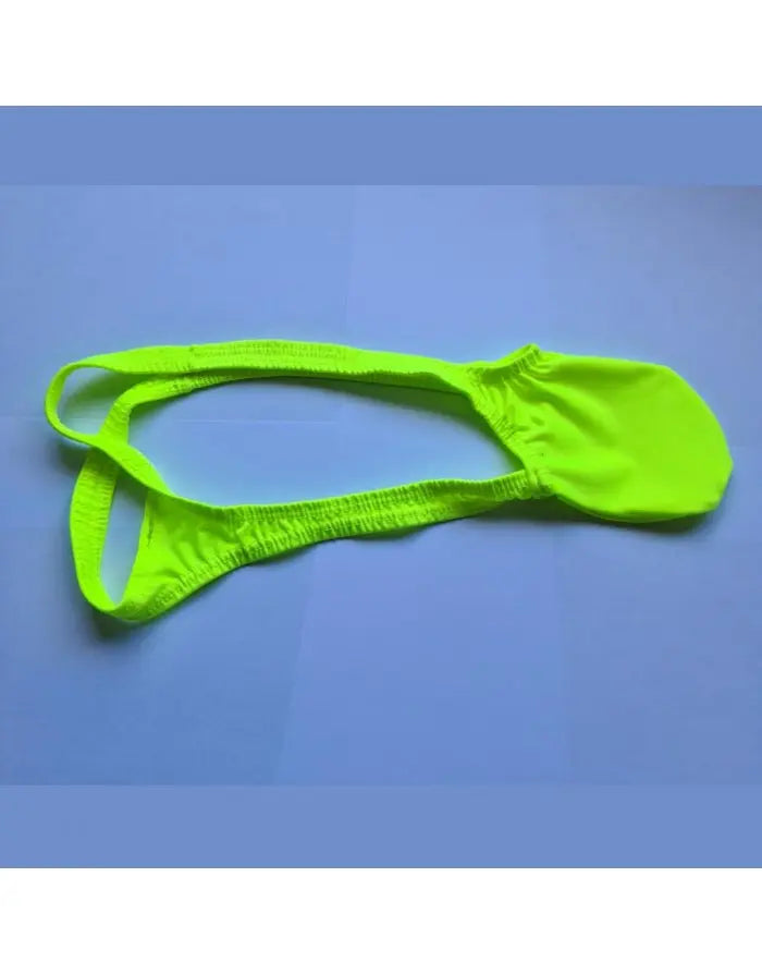 Bright green fluor thong underwear by Arroyman featuring a soft elastic waistband and minimal coverage design.