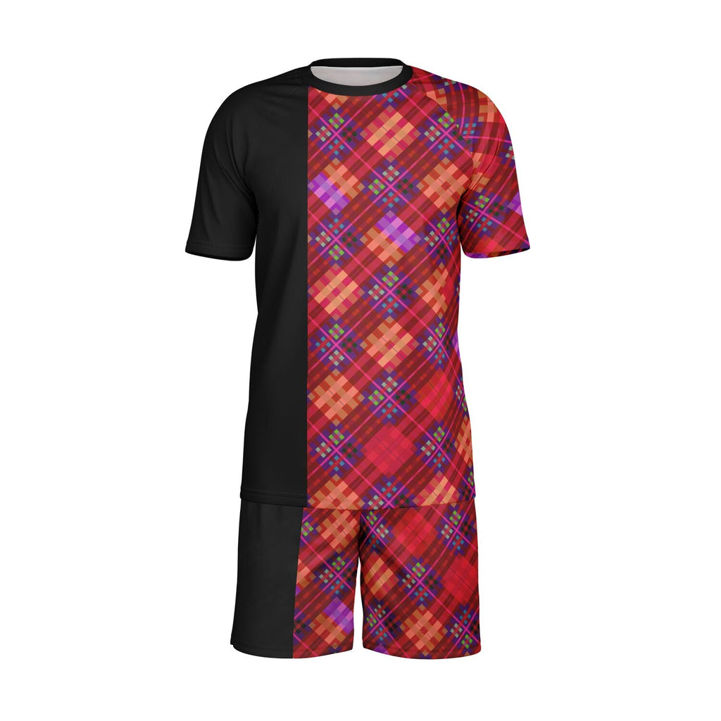 Maris Equi Red Tartan Shorts And Top Set For Men