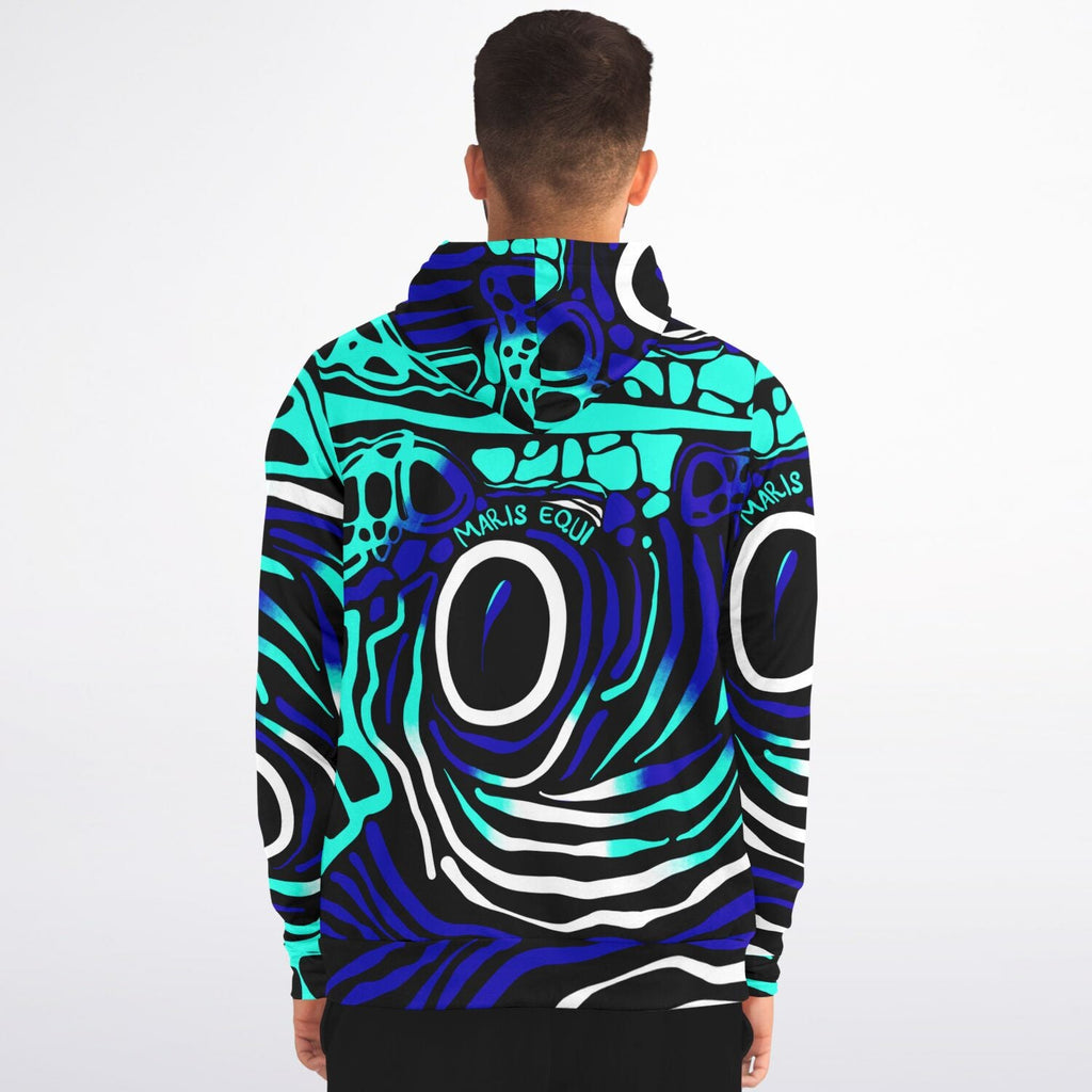 Maris Equi Angelfish fish Zip-Up Cotton Blend Men's Hoodie