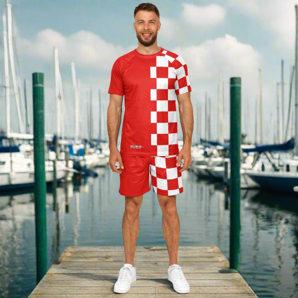 Maris Equi Men's Signals "DANGER" Nautical Signal Flag Inspired Shorts And Top Set