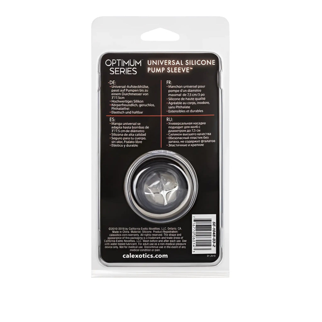 Calex universal silicone pump sleeve smoke is a clear transparent sleeve with a circular design and ridged inner surface