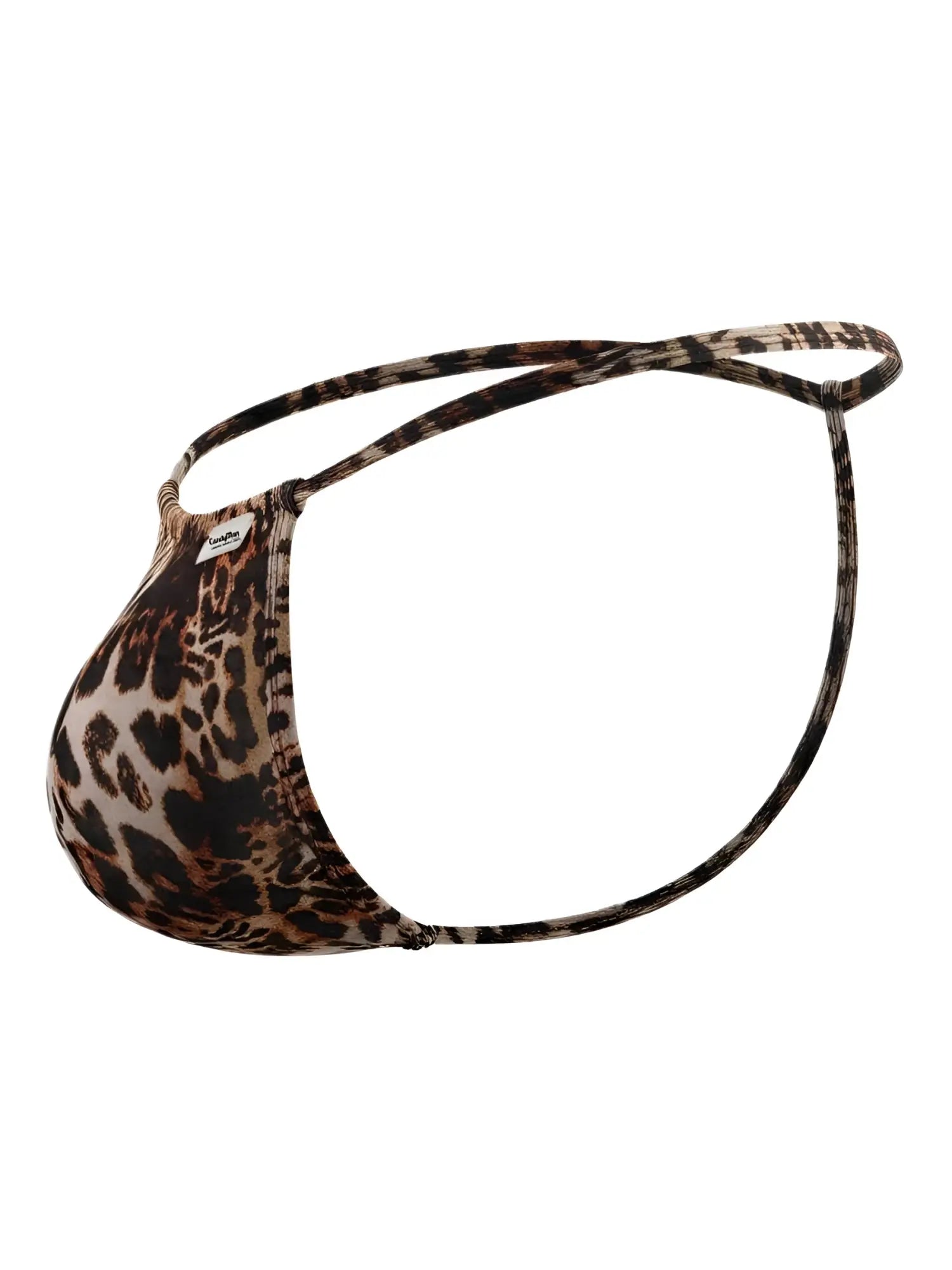 CandyMan 9586 G-String in animal print, side profile view of the men's thong underwear.