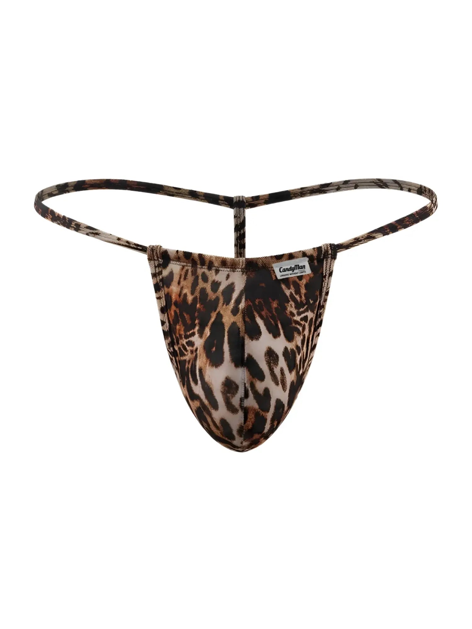CandyMan 9586 animal print G-string in a front view against a white background.