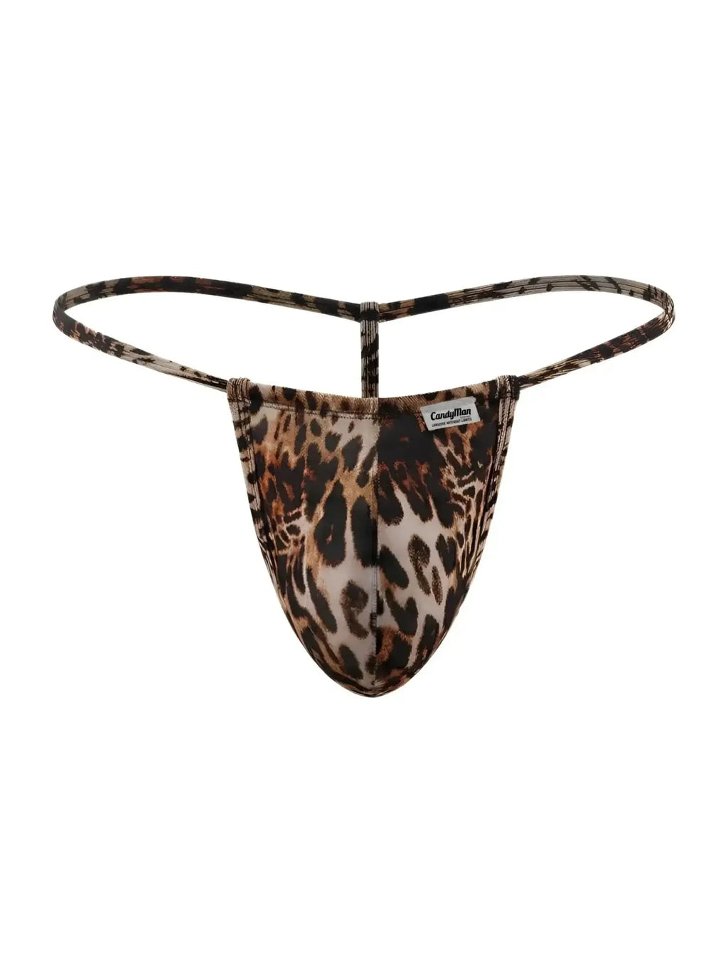 CandyMan 9586 animal print G-string in a front view against a white background.