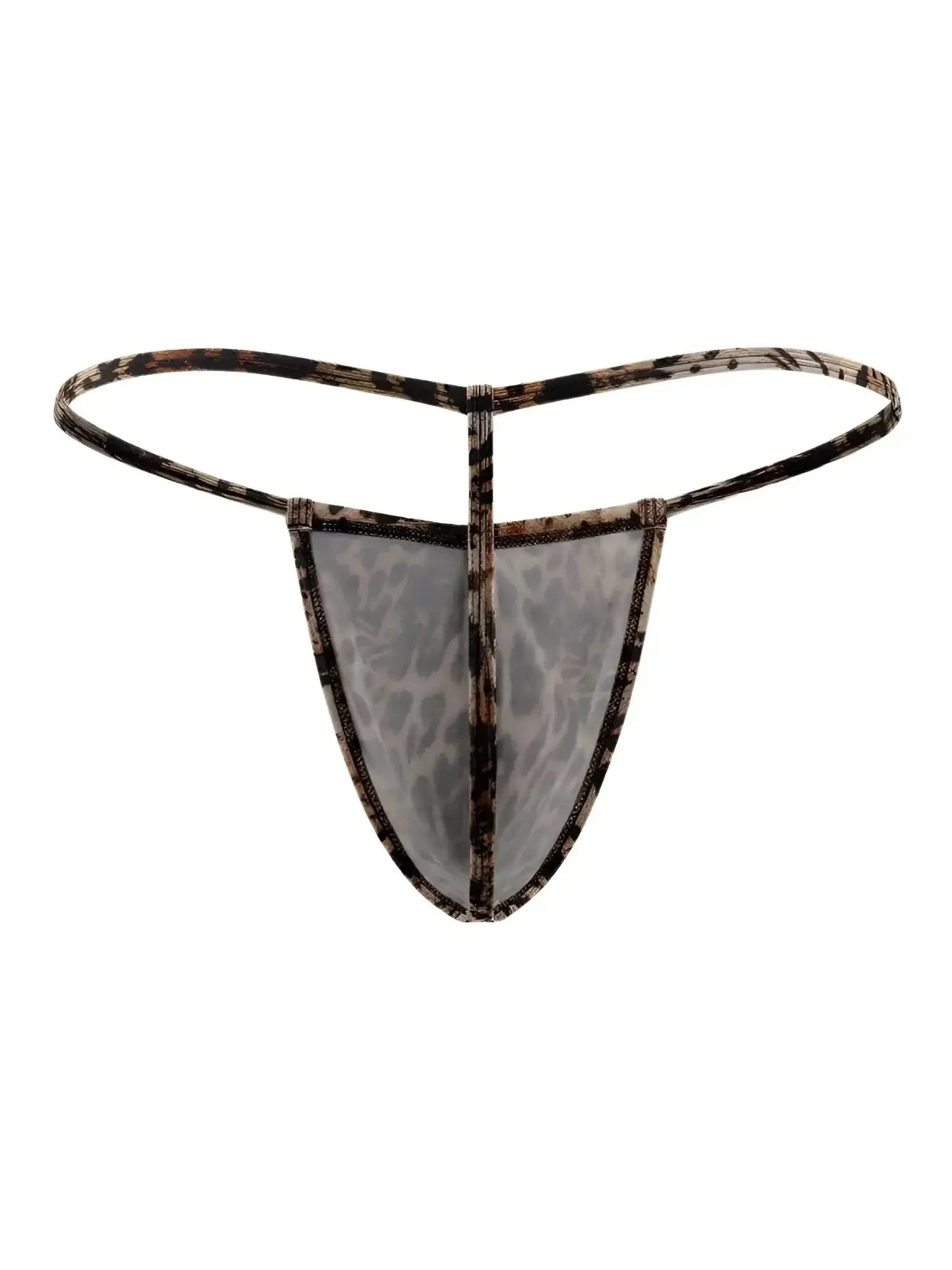 Front view of CandyMan 9586 G-string in animal print.