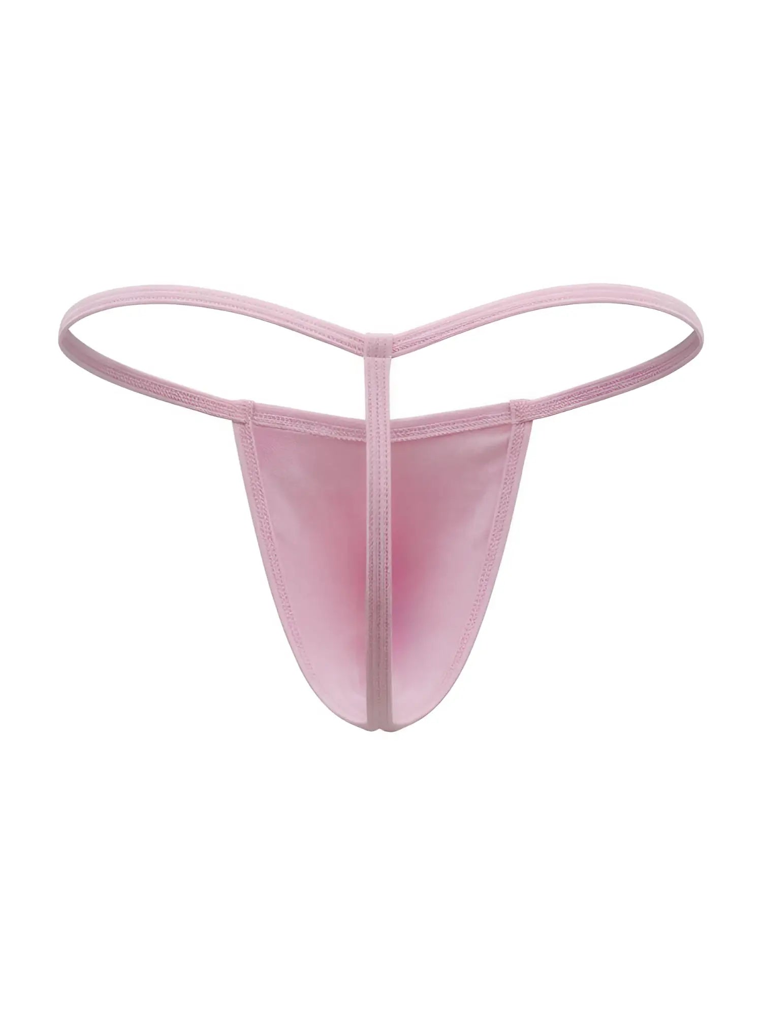 CandyMan 9586 G-String in baby pink, product front view isolated on a white background.
