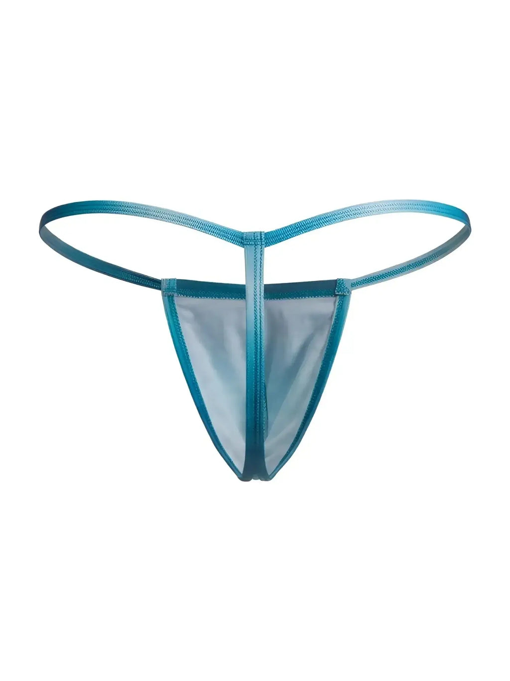 Front view of the CandyMan 9586 G-string in blue print.