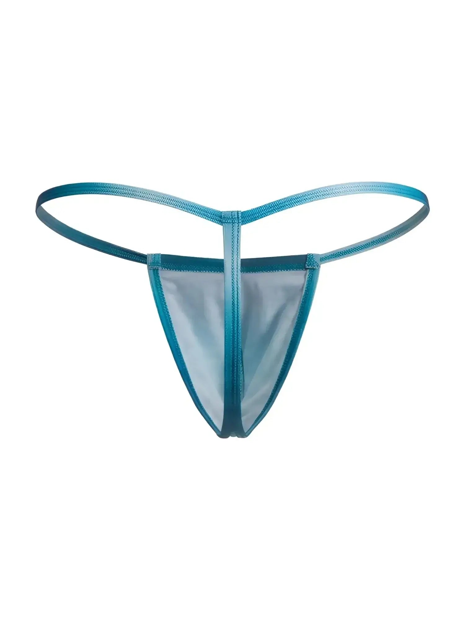 Front view of the CandyMan 9586 G-string in blue print.