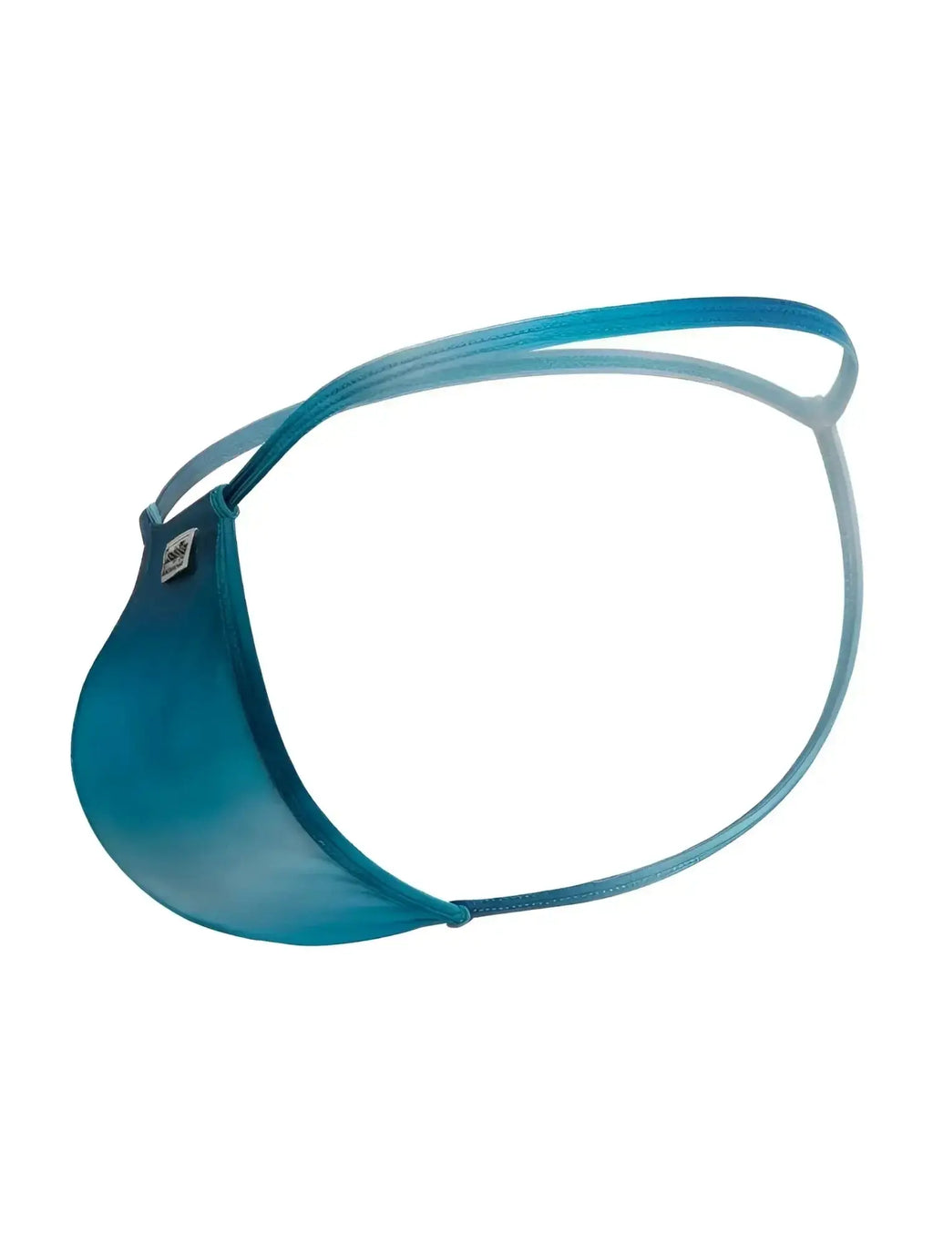 CandyMan 9586 G-String in Blue Print, shown in a studio product view.