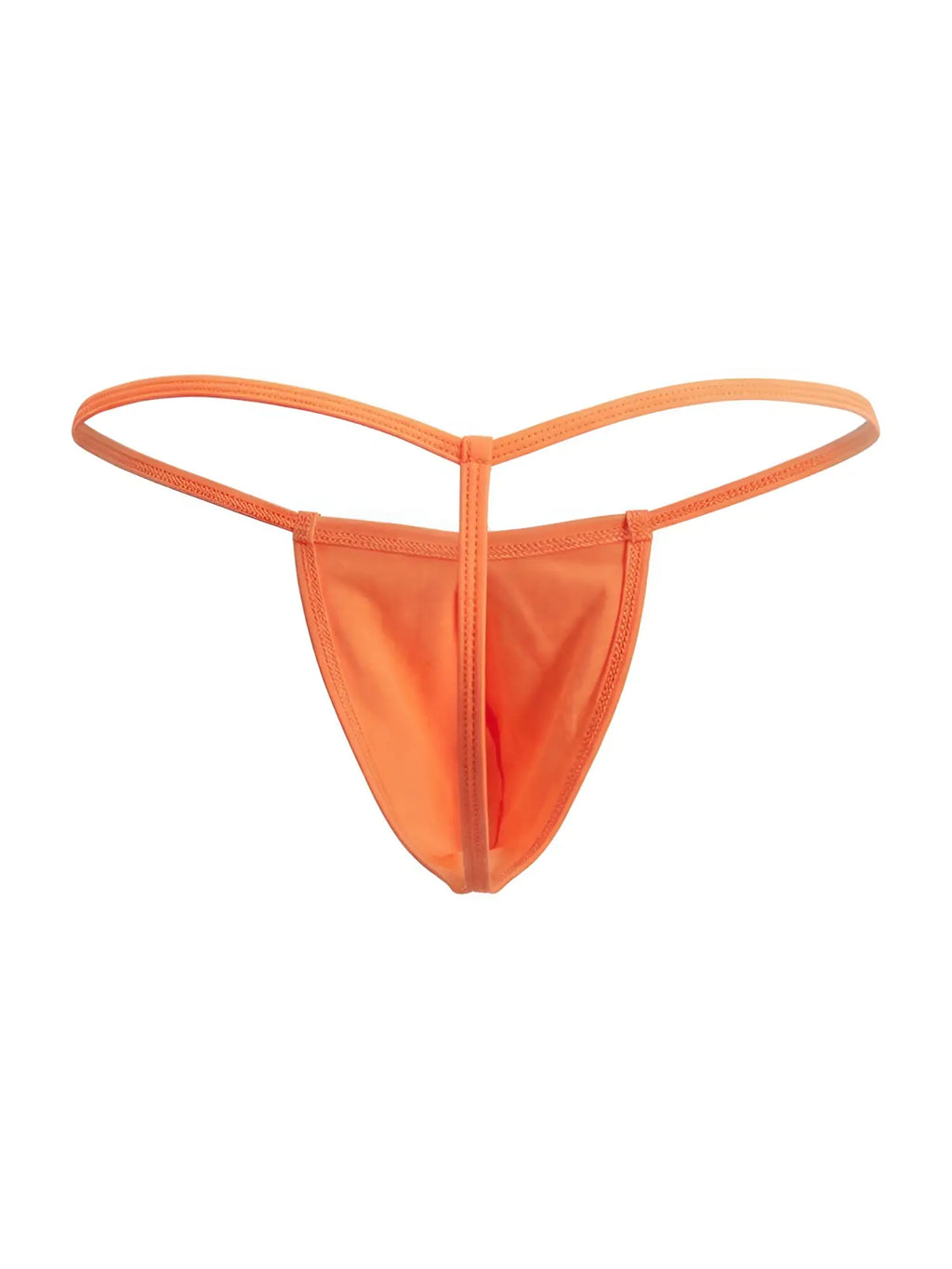 Front view of CandyMan 9586 G-string in hot orange on a plain white background.