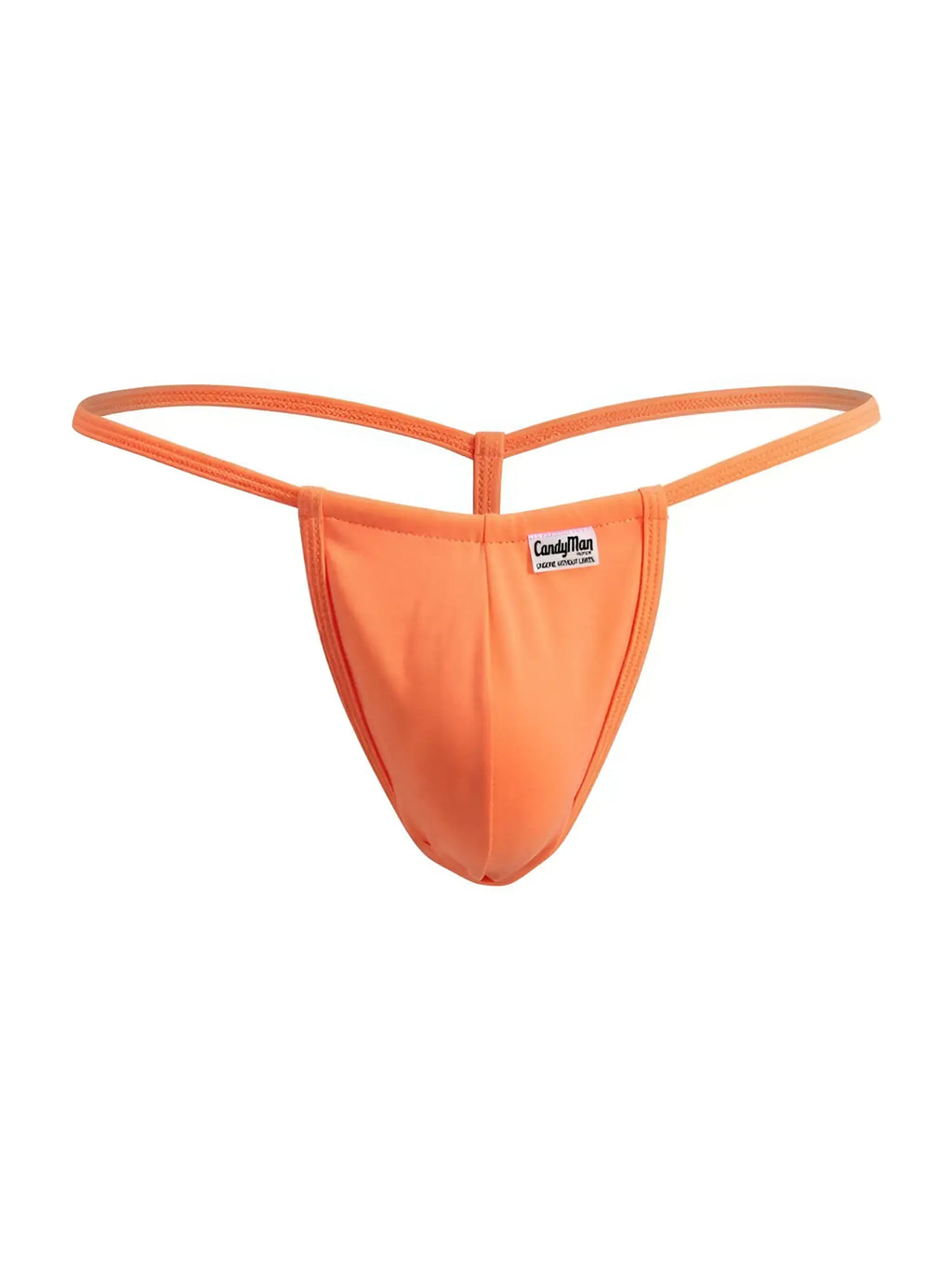 Front view of the CandyMan 9586 G-String in hot orange.