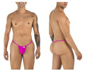 CandyMan 9586 G-String in magenta; front and back view on a model.