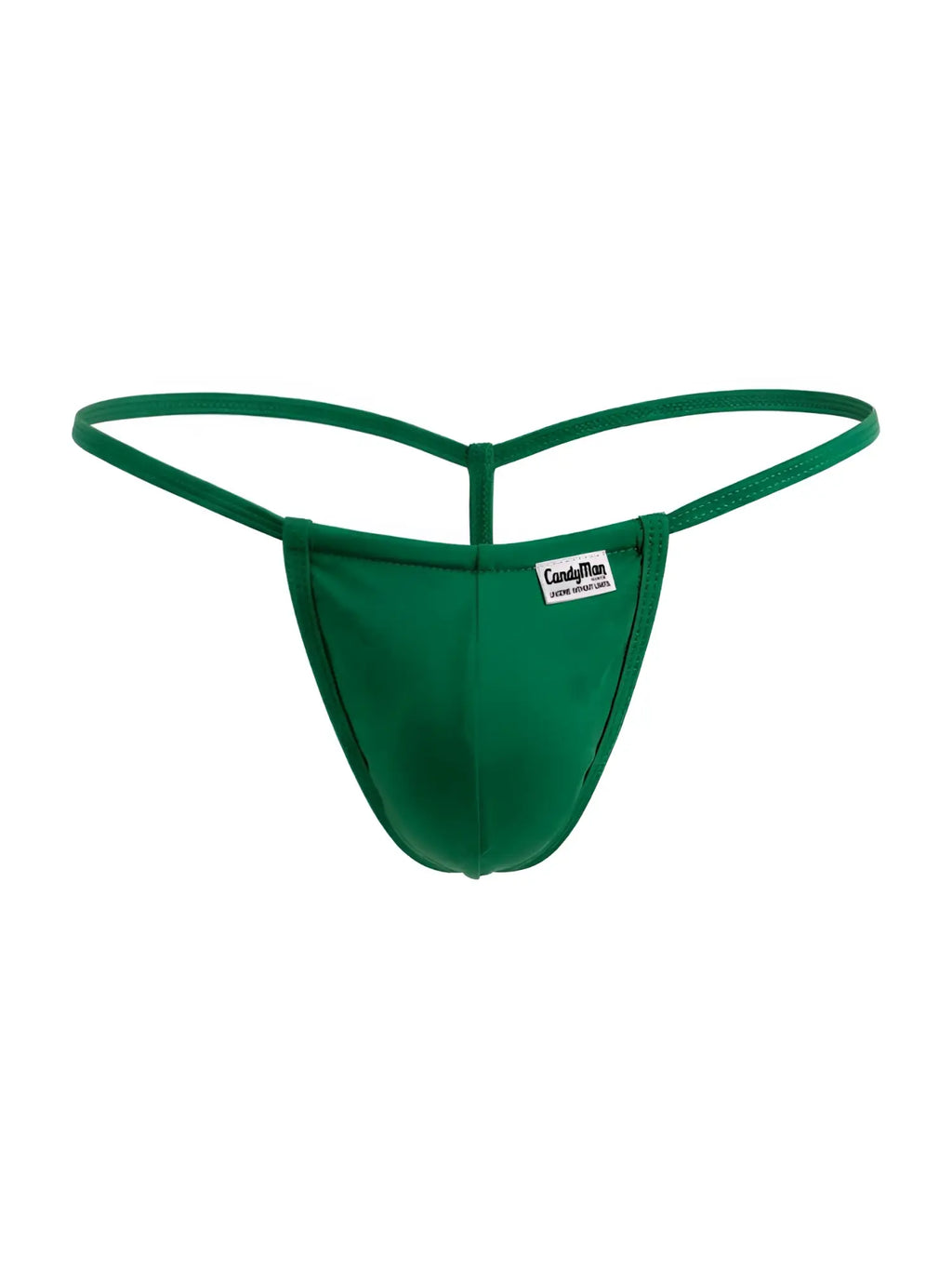 Front view of CandyMan 9586 G-String in Nature Green.