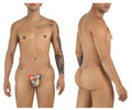 CandyMan 9586 G-String in Fruit print, showing front and back views on a model.
