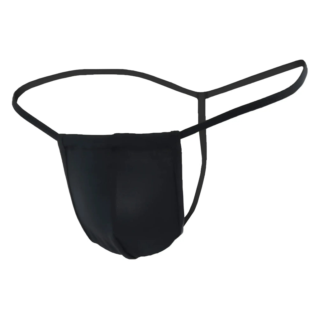 Black candyman 9586 thong with sleek minimalist design made of smooth fabric and thin elastic straps