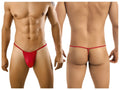 Red CandyMan 9586 thong made of smooth stretchy fabric showing the back side of the product