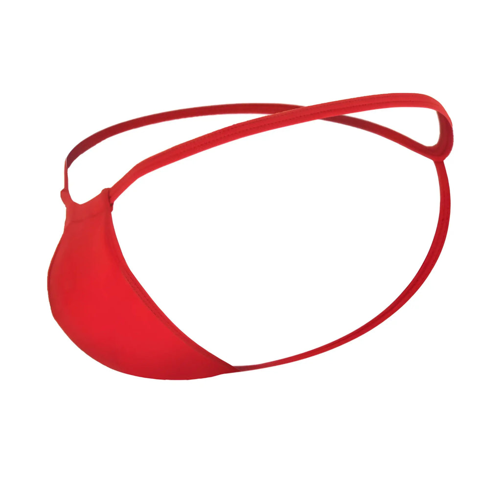 Red candyman 9586 thong men’s jockstrap with thin elastic straps in form-fitting stretch fabric