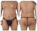 Black CandyMan 9586X thong with a small white logo on the front made of comfortable fabric