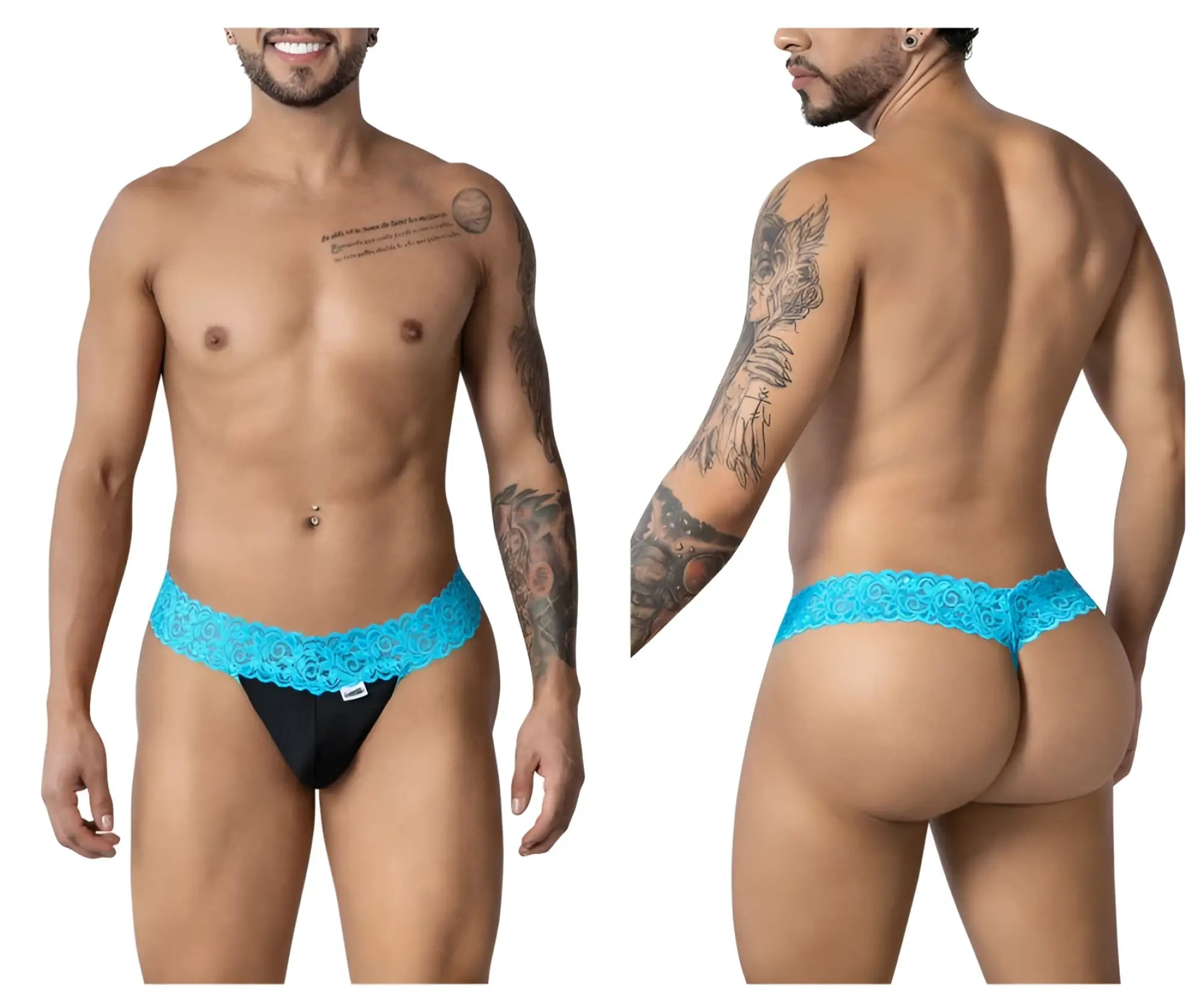 Blue candyMan 99370 lace briefs with delicate lace trim made of soft fabric for comfortable wear