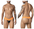 Orange lace-trimmed black thong candyMan 99370 featuring delicate lace accents for stylish intimate wear